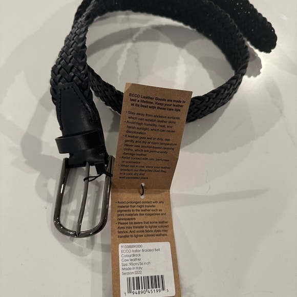 NWT Ecco 36 Italian braided leather belt - Picture 2 of 4